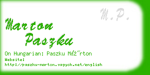 marton paszku business card